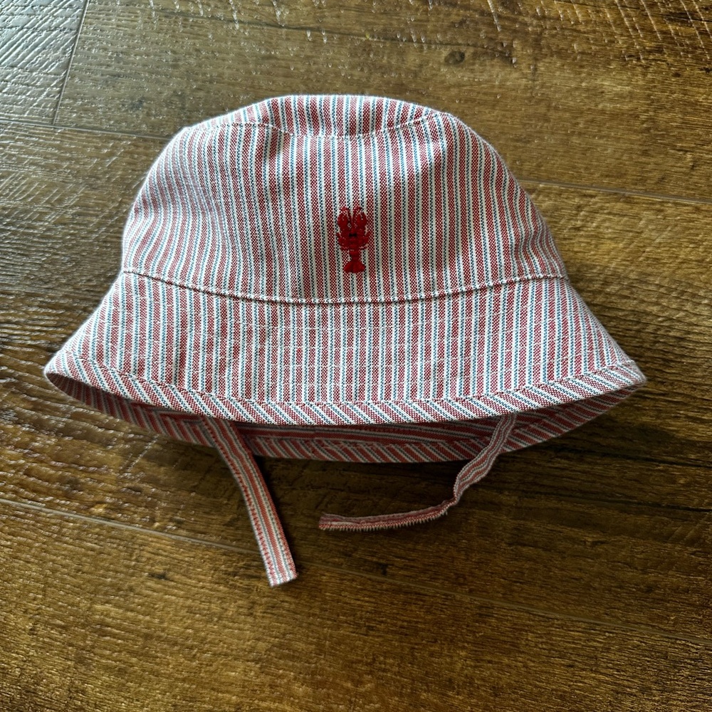 Janie and Jack Red and White Striped Hat